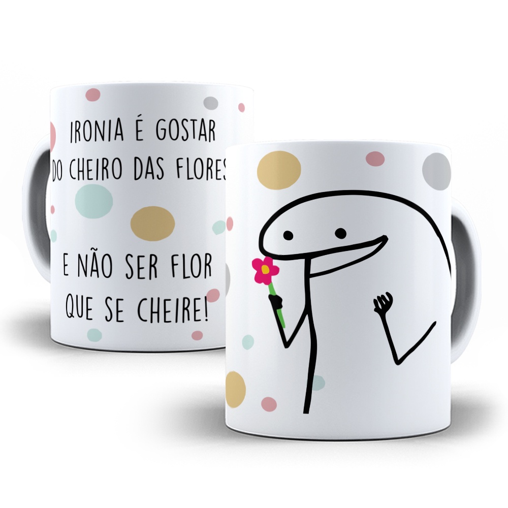 1 Camiseta Bonequinho Flork Meme Ironia é Gostar do Cheiro das