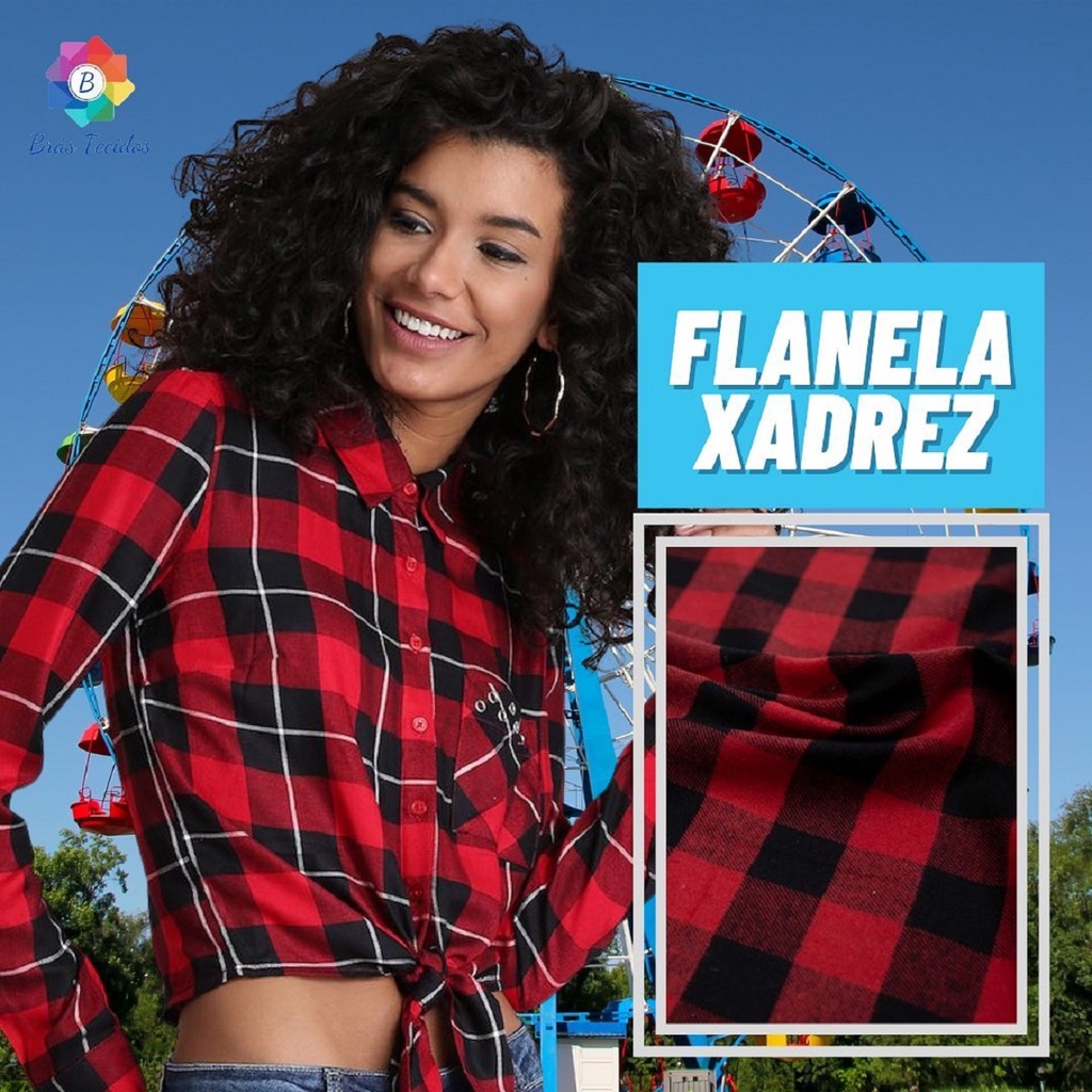 Tecido Plano Flanela Xadrez Estampado 1m x 1,47m - Brás Tecidos - Tecido  Viscose - Magazine Luiza