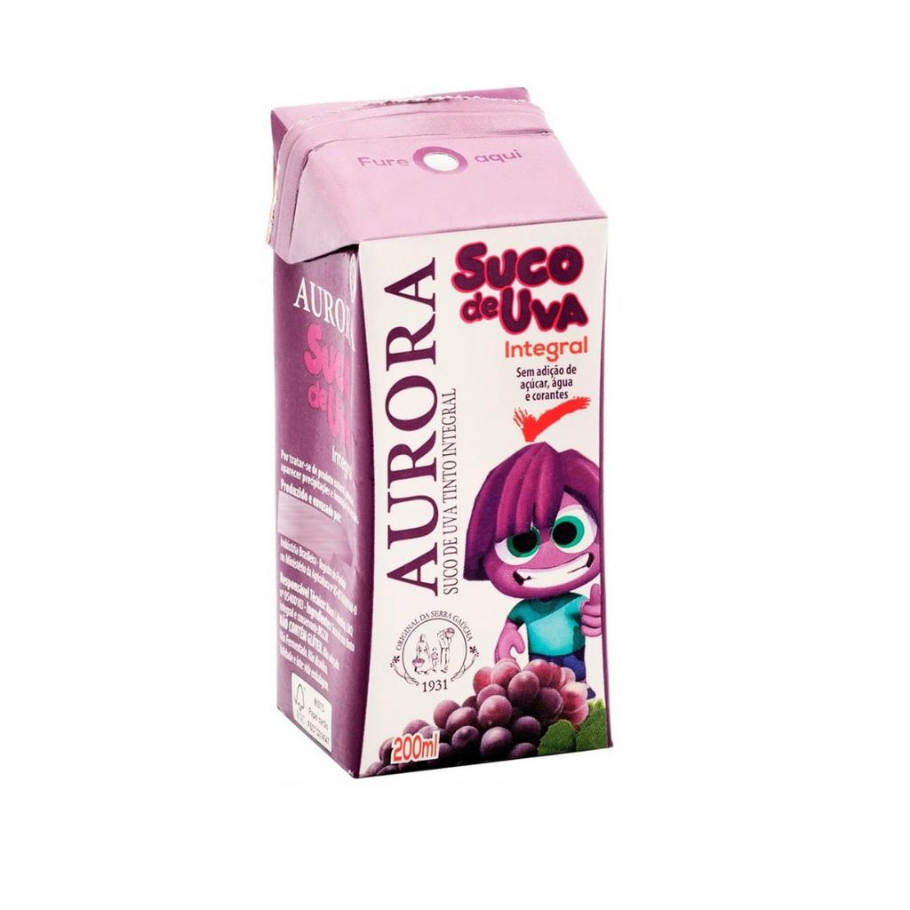 Suco de Uva Integral Aurora 200ml Caixinha Sem Consevantes Açúcar e ...