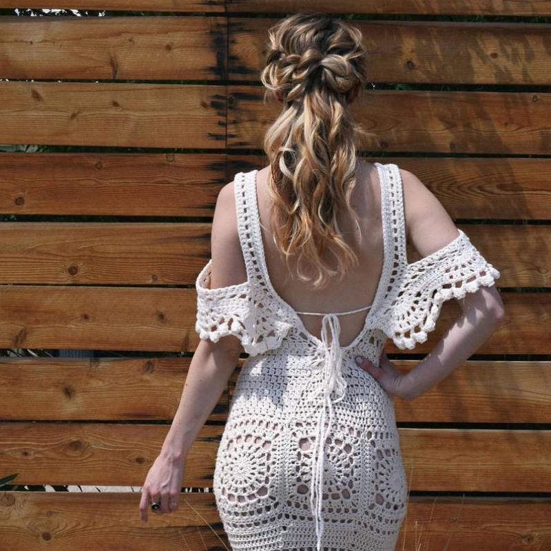 Vestidos de best sale croche branco