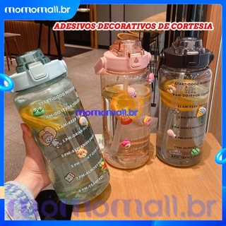 2000ml  Portátil Garrafa Grande  De Água 2 Litros  Squeeze / academia Com Lembrete Tempo