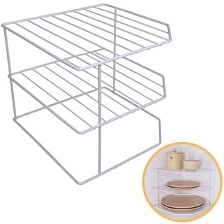 Organizador Porta Pratos Horizontal Viena 3 Níveis em Aço BEL em Oferta na Shopee