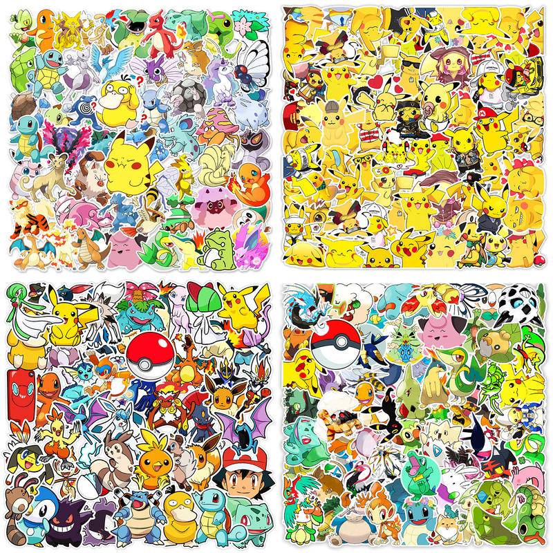 Pokémon Pikachu PVC Adesivos de Parede, Figura Anime, Decoração de Parede,  Papel de Parede para Crianças