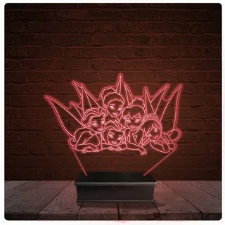 Abajur Luminária Acrílico Led - Tinker Bell