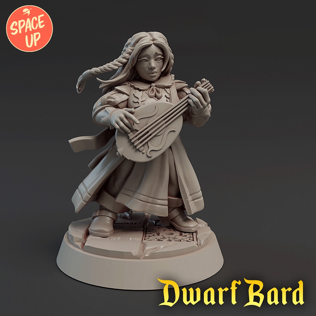 Miniaturas RPG Anã Barda do Vilarejo Dwarf Bard Coleção Titans of ...