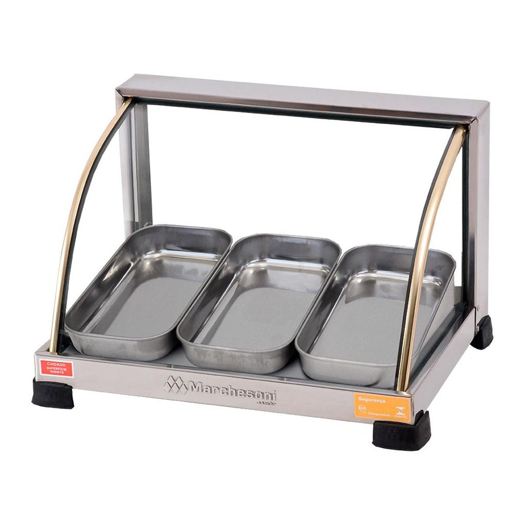 Estufa Vitrine Aquecedora Para Salgados 3 Bandejas 127v