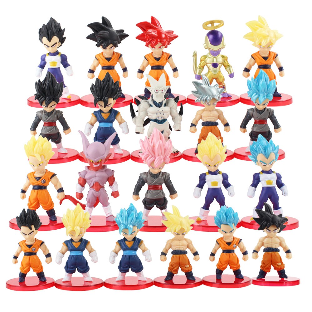 21 Pçs / Set Dragon Ball Z Super Gohan Vegeta Freeza Son Goku Gokou Action Figure Brinquedos
