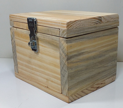 Baú Porta Treco Multiuso em Madeira 100% natural com Fechadura para cadeado