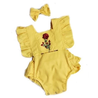 Roupa Menina Festa Bela e a Fera Body Jardineira Com Laço Acabamento Perfeito