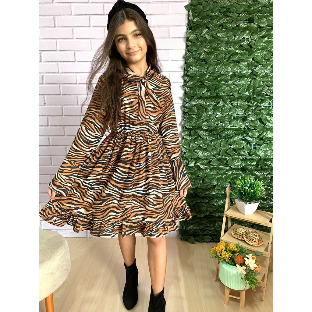 Vestido infantil de manga hot sale comprida