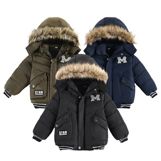 Manter Os Quentes Crianças Jaqueta De Algodão Ocasional Outono E Inverno Meninos Com Capuz Zipper Moda Casaco Roupas