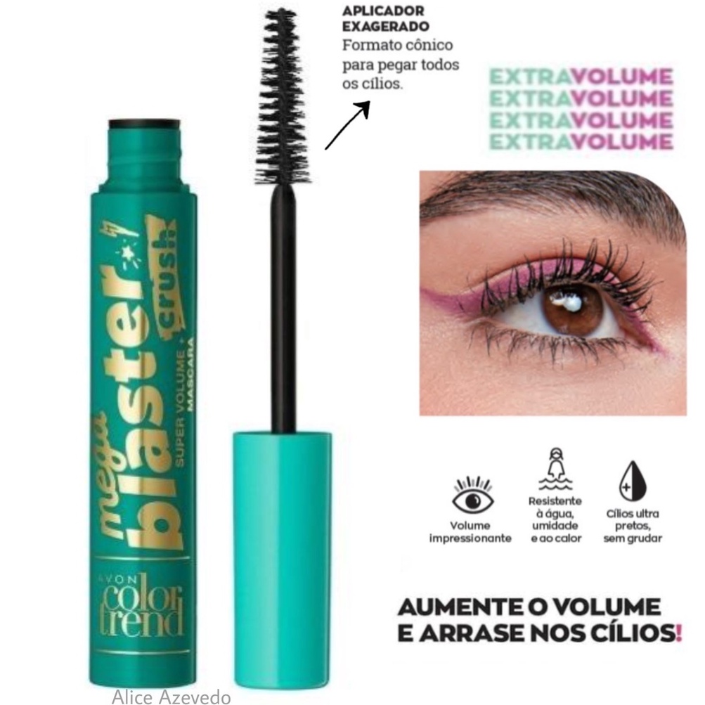 Máscara Extra Volume para Cílios Mega Blaster Crush Rimel mascara 7g ...