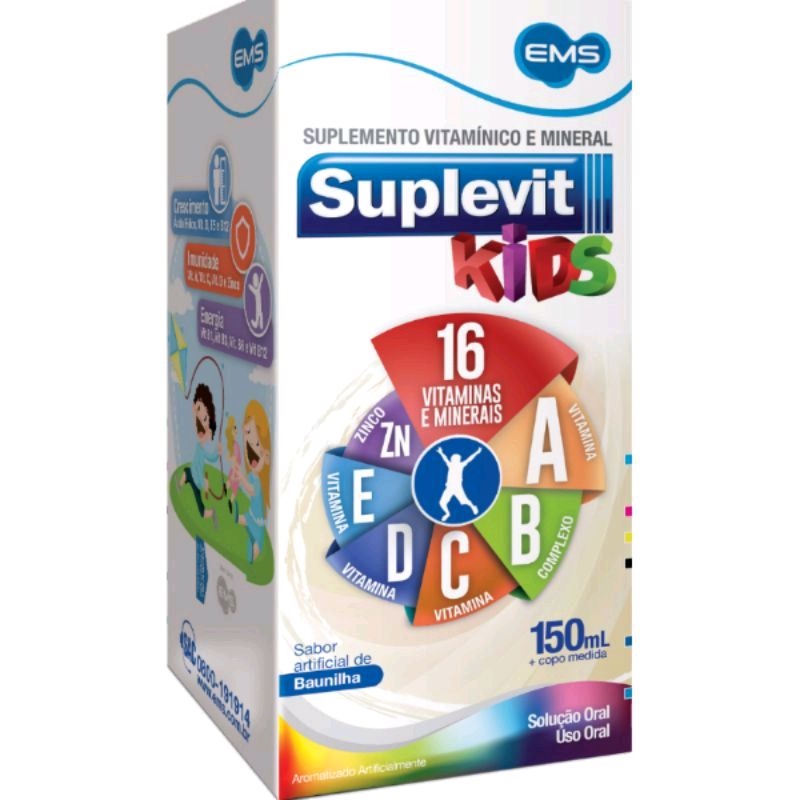 Suplevit Kids Suplemento 16 Vitaminas para Criança Crescimento 150ml ...