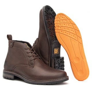 Bota Masculina CAT Caterpillar 090 Couro Legítimo Amarelo Cúrcuma