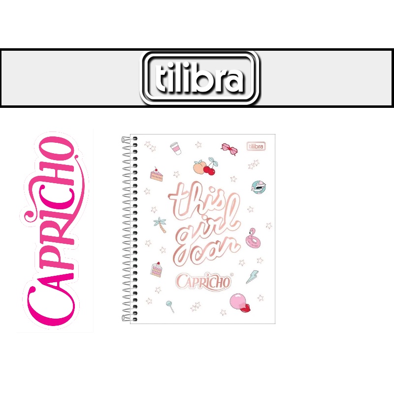 Caderno Espiral Capa Dura Capricho 1 Matéria 80 Folhas Tilibra Shopee Brasil 2323