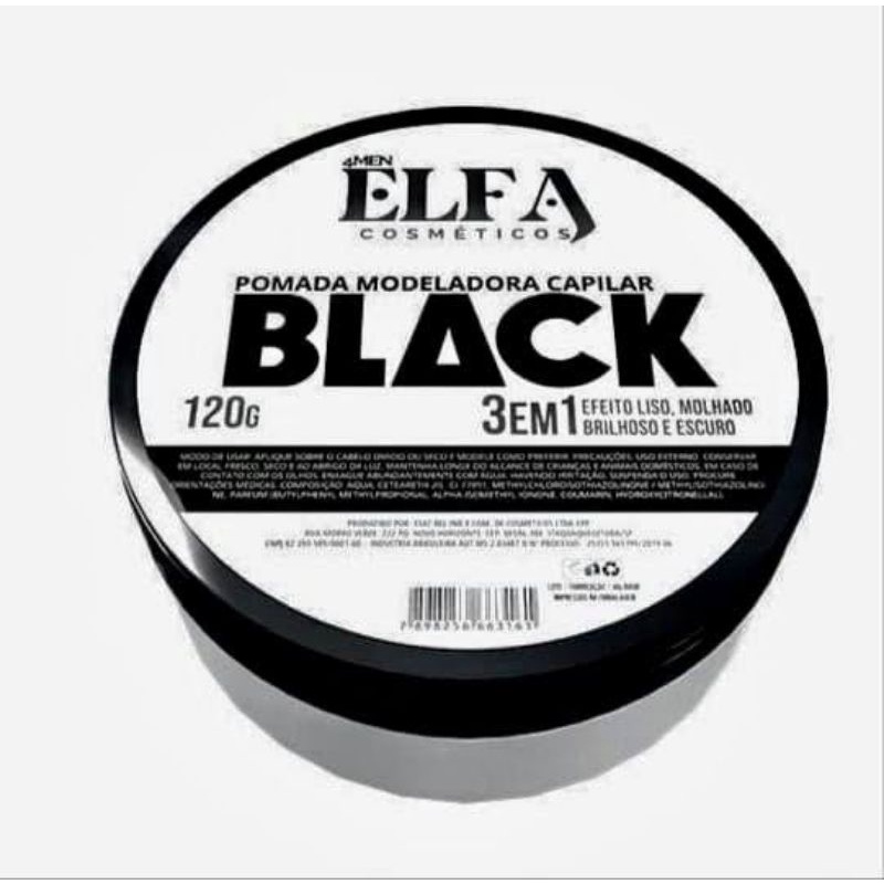 Pomada Modeladora Capilar Black Elfa Tr Ia Hair Masculina Cabelo E Barba Shopee Brasil