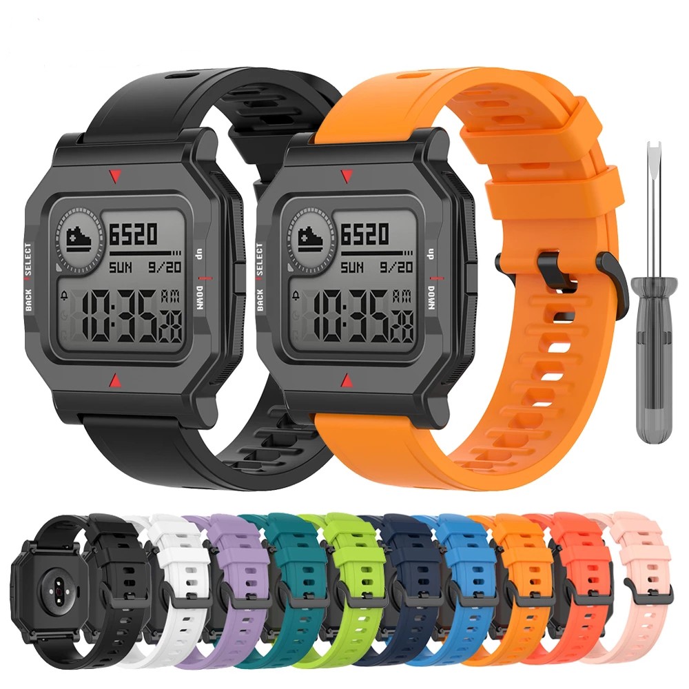 Bracelete De Silicone Macio Para Relógio Huami Amazfit Neo Smart Watch Bracelet Acessórios De Reposição Band Com Faca