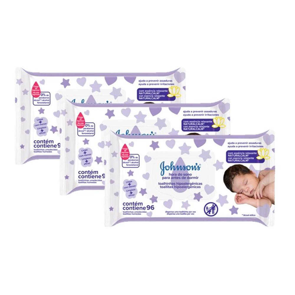Kit Johnson's Baby Toalhinhas Hora do Sono 288 unidades | Shopee Brasil