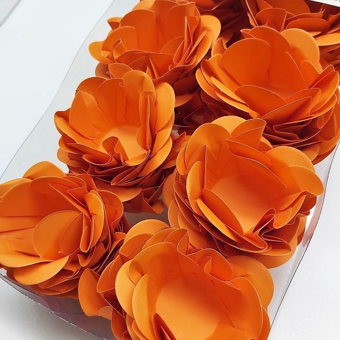 40 Forminhas Flor LARANJA para Doces Finos, Docinhos, Brigadeiros