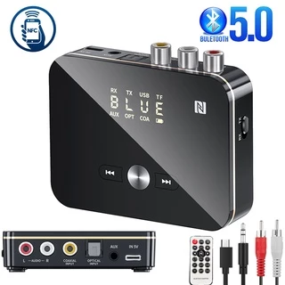 Receptor Bluetooth Transmissor 5.0 Estéreo NFC 3.5 Milímetros AUX Jack RCA Adaptador De Áudio Óptico Sem Fio Mic Controle Remoto IR Para TV