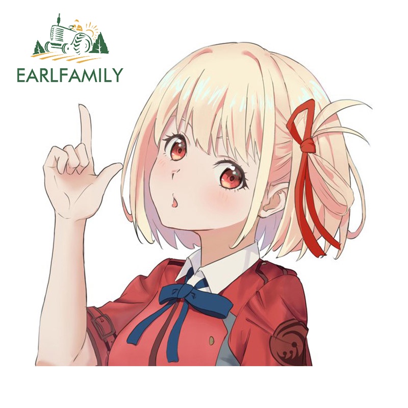 EARLFAMILY Autocolantes 13cm X 8 4cm Inoue Takina Lycoris Recoil Peeker 