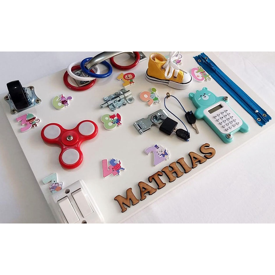 Painel Sensorial Montessori / Placa de Atividades / Painel Sensorial Infantil / Busy Board Montessori / Brinquedo de Madeira / Brinquedo Psicomotor Lúdico / Sensorial Brinquedos Para Crianças
