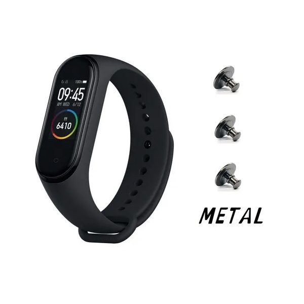 Pulseira Mi Band 4 Preto C/ Pino De Metal