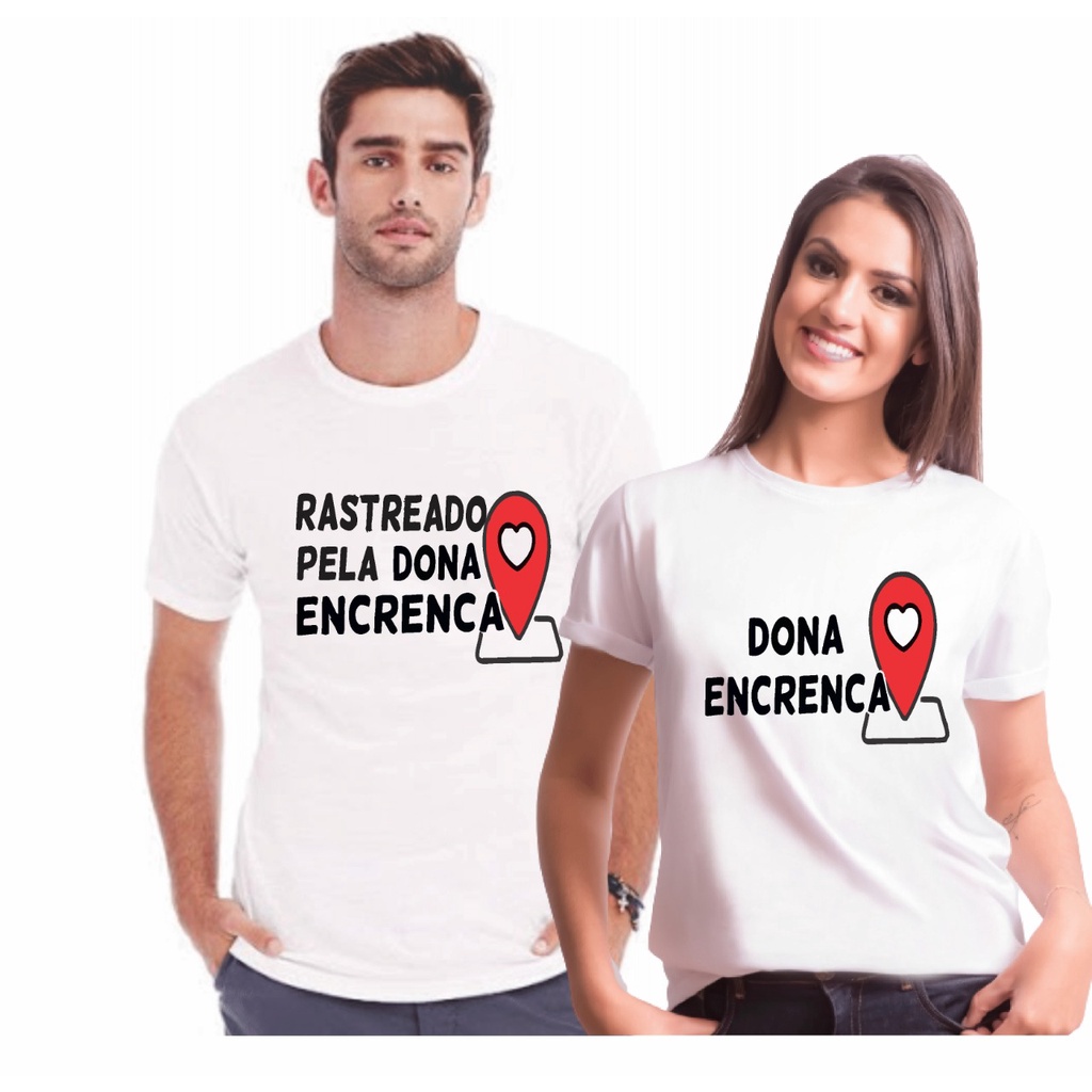 Camiseta Casal C/ 2 Camisetas Frase Engraçada Dona Encrenca Dia dos ...