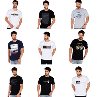 Kit 10 Camiseta Masculina Tradicional Estampada Promoção