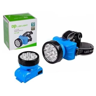 Lanterna De Cabeça 12 Leds Recarregável Dp 722b Caça Pesca