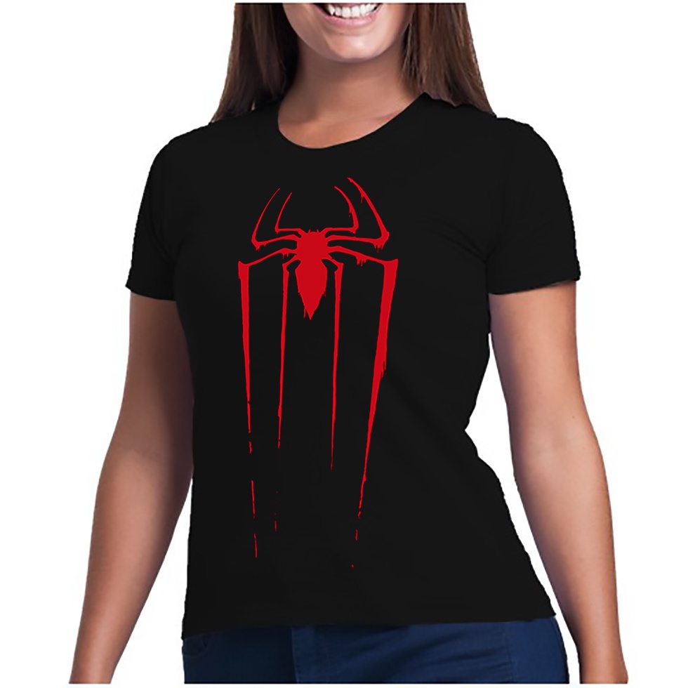 Camiseta da Mulher Aranha - Olhos Rosa