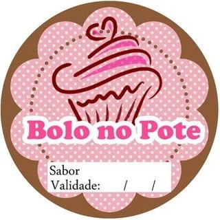 25 Etiquetas Adesivas Para Bolo No Pote 4x4 Cm Ref. 108