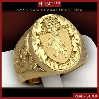 Anel Coroa Banhado A Ouro 18k Masculino
