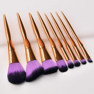8 Pcs Conjunto de Escova de Maquiagem Marrom Conjunto de Escova de Maquiagem Marrom Desenho Polegar Conjunto Profissional de Alta Qualidade Incluindo Escova Blush Escova em Pó Solto Escova de Alto Brilho Escova de Contorno de Sombra Escova para Olhos Esco