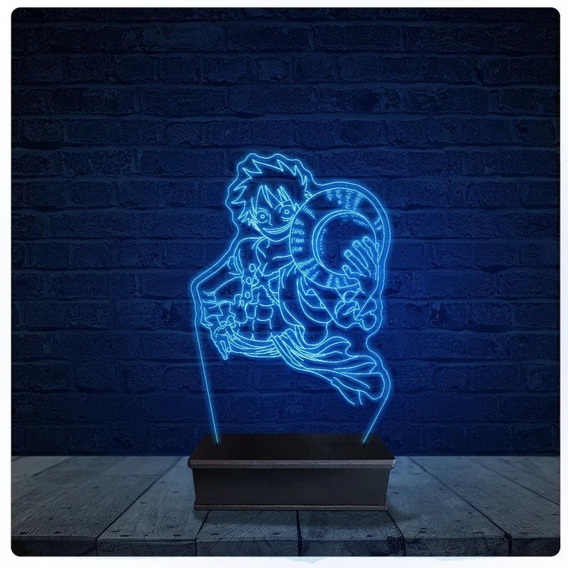 Luminária Led Acrilico Abajur - One Piece Anime 01