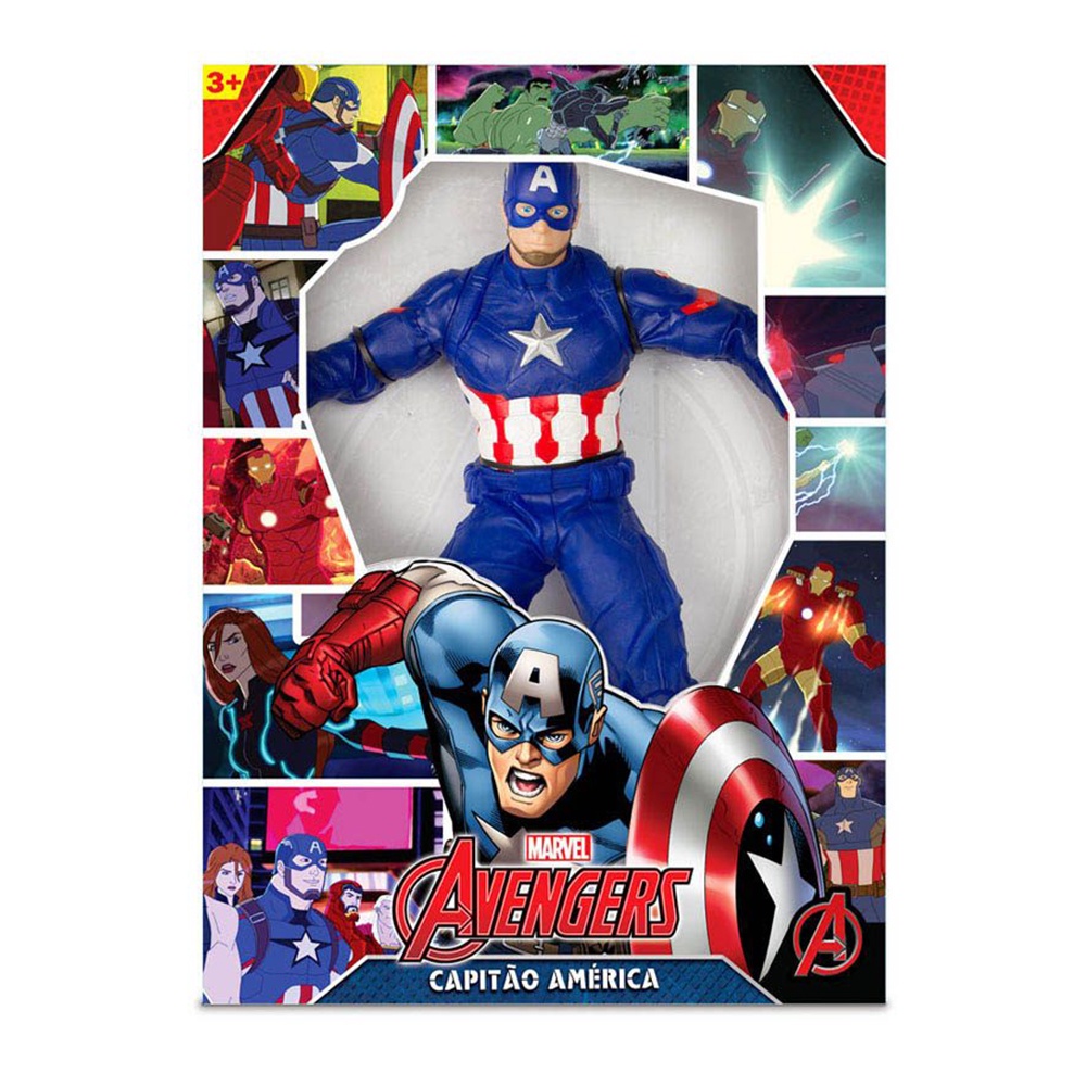 Boneco Capitão América Grande 45Cm Marvel Avengers Mimo Toys | Shopee ...