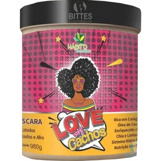 Máscara Love my Cachos Hábito Cosméticos Cabelos Cacheados