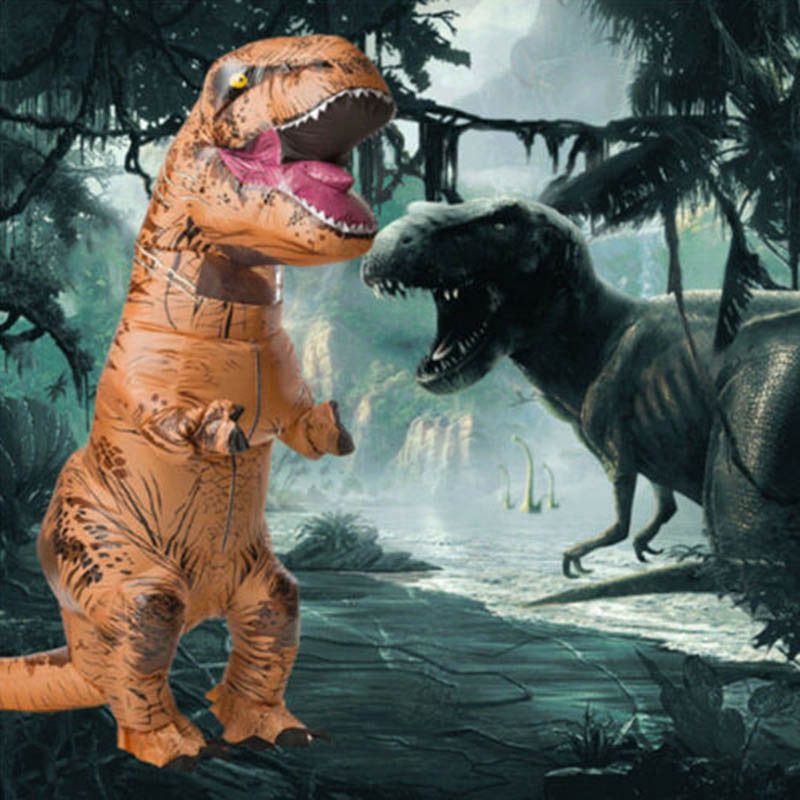 Dinossauro Insuflável Mundo Jurássico T Rex Traje Ar Ventilador Soprar Halloween Cosplay Fantasia Animal Macacão