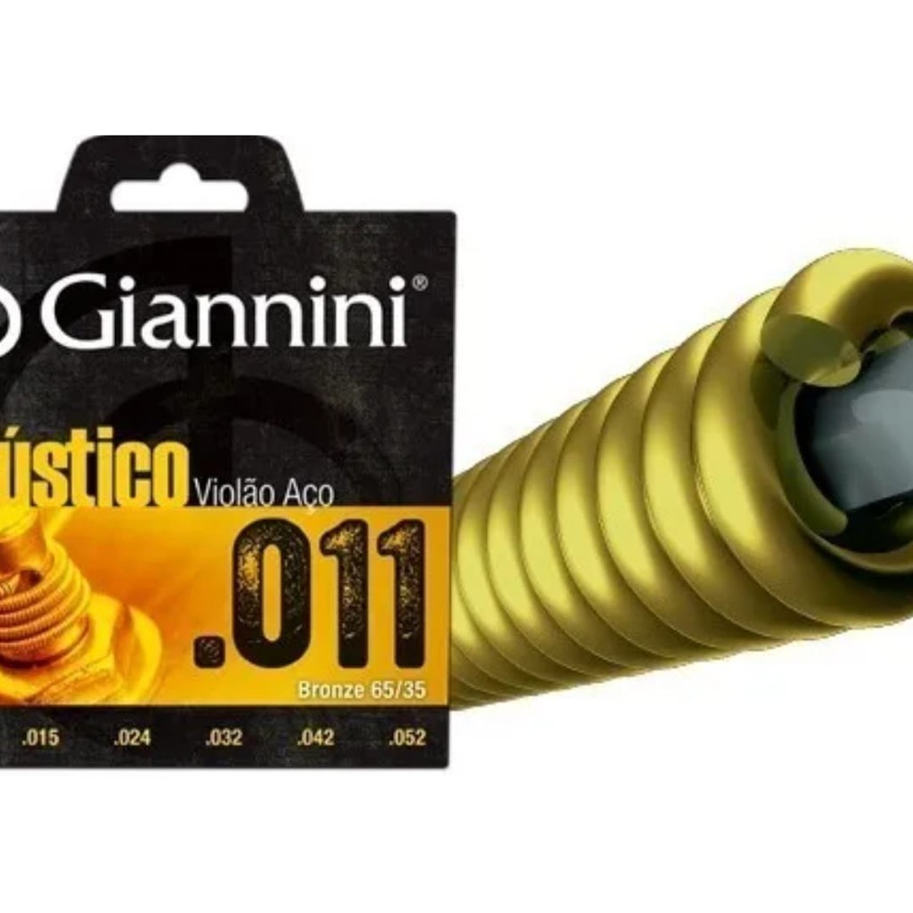 Jogo De Cordas P/ Violão Giannini Acústico Aço 011 - Bronze | Shopee Brasil