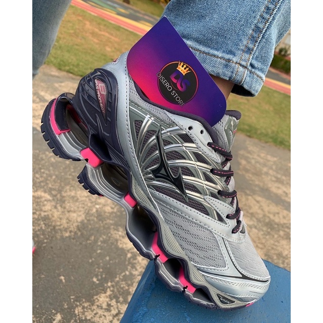 Mizuno pro 7 deals cinza com rosa