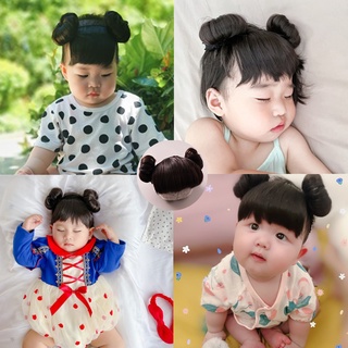 [Escolha De Valor] Cabeleira Infantil Peruca Trança Faixa De Cabelo Estilo Estrangeiro Franja Falsa Acessórios Rede Celebridade Princesa Forma Bebê