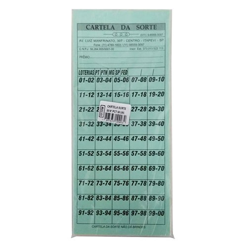 Cartela Rifa 50 Números - 01 Unidade | Shopee Brasil