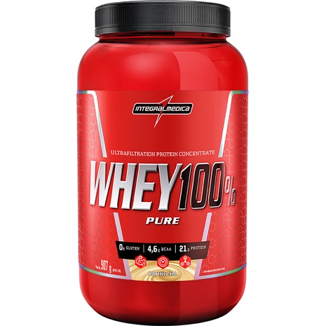 Whey Protein 100% Pure Integralmedica Proteínas Pote De 907g sabor BAUNILHA