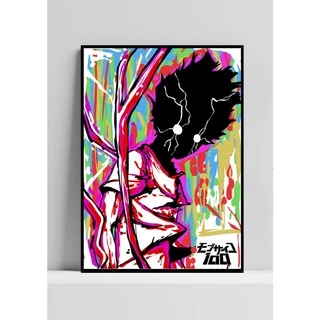 Quadro de mdf poster moldura Anime, Mangá, Mob Psycho 100