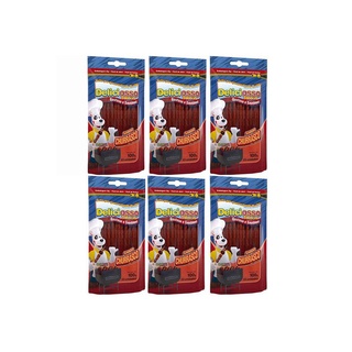 Combo Petisco Palitinho Ossinho Para Cães Deliciosso Palito Fino Churrasco - 6 Pacotes