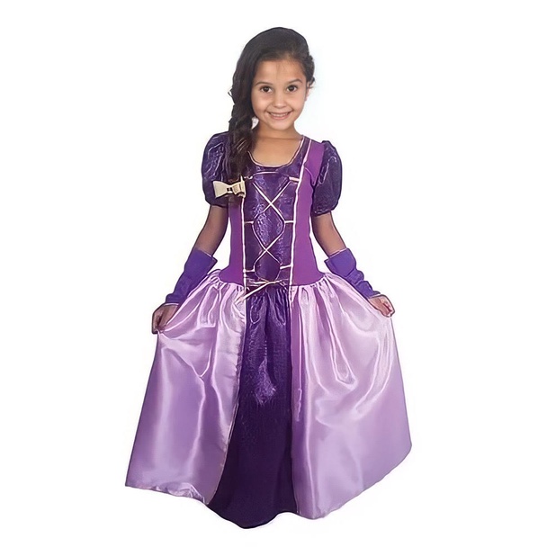 Vestido Princesa Infantil Roxo Lilás Roupa Realeza Midi Luxo serve para  Festa de Aniversário temático da Rapunzel e Sofia e Fantasia de Criança  para Carnaval