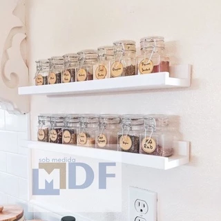 Kit 2 Prateleiras Canaleta Mdf Madeira
