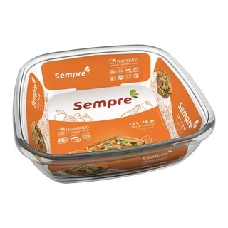 Assadeira Nadir Sempre Quadrada Vidro média 20 cm 1,5 L - 1 peça