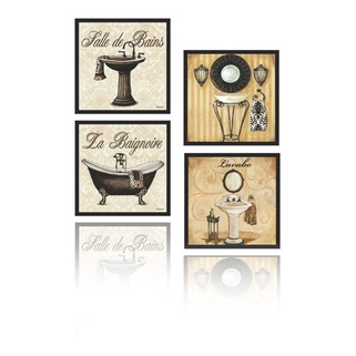 Kit Quadros Decorativos Lavabo Toalete Banheiro Retro Shopee Brasil