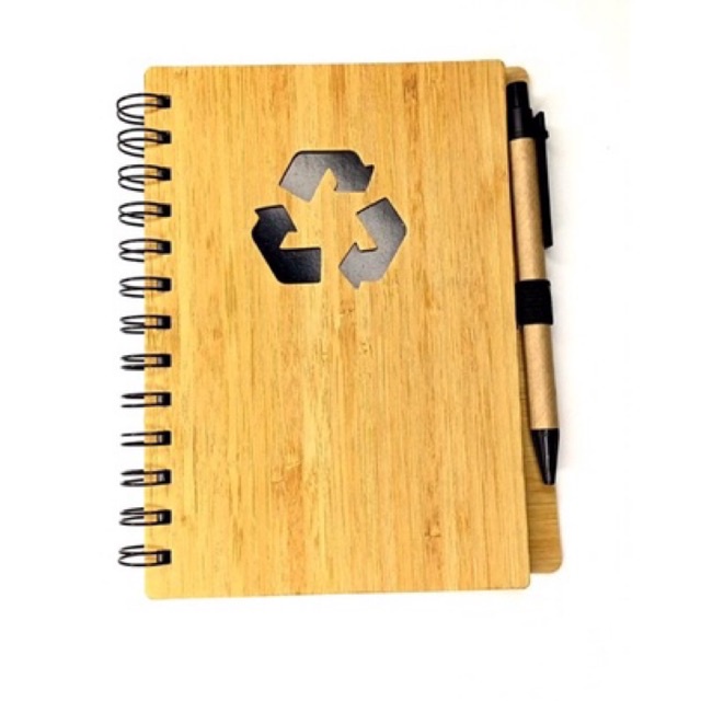 Caderno Ecogico Capa De Bambu Com Caneta Esferográfica (BL060)